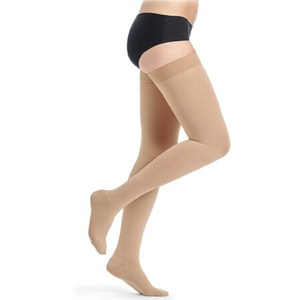 Чулки компрессионные с силиконовым фиксатором SIGVARIS (Сигварис) Top Fine Select артикул 49976 класс 1 с открытым мыском цвет бежевый размер М short