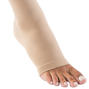 Чулки компрессионные с силиконовым фиксатором SIGVARIS (Сигварис) Top Fine Select артикул 49977 класс 1 с открытым мыском цвет бежевый размер L short