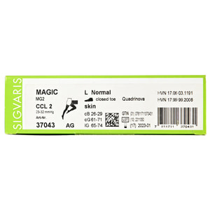 Панчохи компресійні з силіконовим фіксатором SIGVARIS (Сігваріс) Magic артикул 37043 клас 2 з закритим миском колір бежевий розмір L