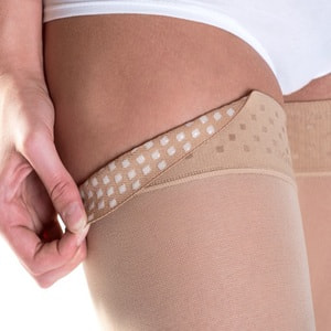 Панчохи компресійні з силіконовим фіксатором SIGVARIS (Сігваріс) Magic артикул 37043 клас 2 з закритим миском колір бежевий розмір L