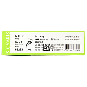 Чулки компрессионные с силиконовым фиксатором SIGVARIS (Сигварис) Magic артикул 63283 класс 2 с закрытым мыском цвет морской размер М long