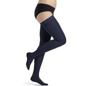 Чулки компрессионные с силиконовым фиксатором SIGVARIS (Сигварис) Magic артикул 63283 класс 2 с закрытым мыском цвет морской размер М long