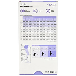 Панчохи компресійні з силіконовим фіксатором SIGVARIS (Сігваріс) Magic артикул 57435 клас 2 з закритим миском колір чорний розмір XS long