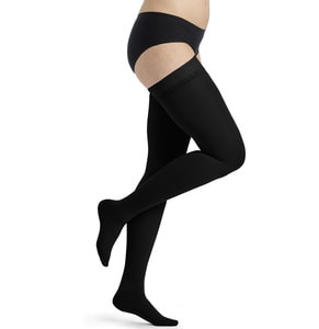 Панчохи компресійні з силіконовим фіксатором SIGVARIS (Сігваріс) Magic артикул 57444 клас 2 з закритим миском колір чорний розмір L long