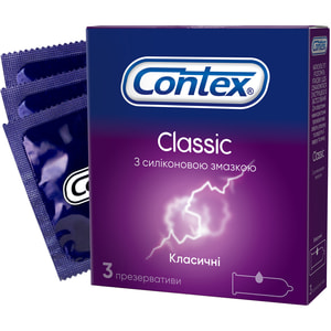 Презервативи латексні з силіконовою змазкою CONTEX (Контекс) Classic класичні 3 шт