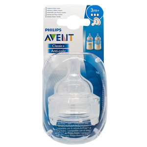 Соска силиконовая AVENT (Авент) на 3 отверстия с 3 месяцев 2 шт