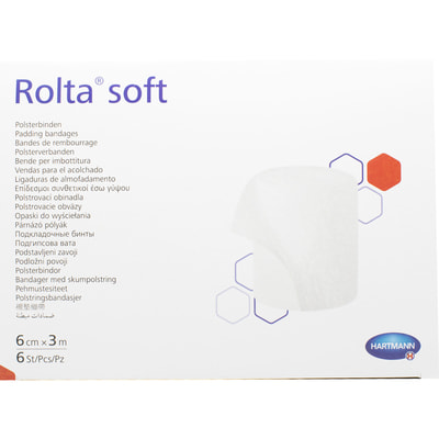 Бинт подкладной ROLTA SOFT (Ролта софт) размер 6 см х 3 м 6 шт