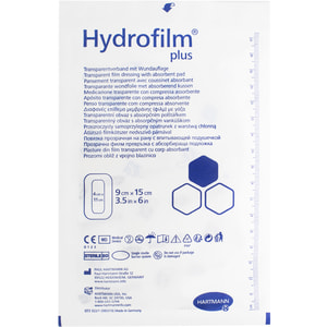 Повязка HYDROFILM PLUS (Гидрафилм плюс) прозрачная пленочная с абсорбирующей подушечкой размер 9 см х 15 см 1 шт