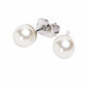 Сережки DR.BIJU (Доктор Бижю) Перлина 6,0 мм Біла 1 пара