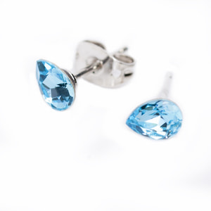 Сережки DR.BIJU (Доктор Бижю) Вишукана груша 6,0 мм Аква 1 пара