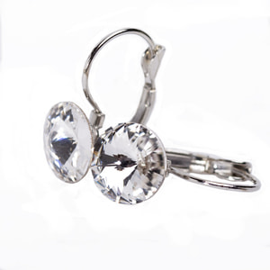 Сережки DR.BIJU (Доктор Бижю) Ріволо кулон 10,0 мм Кришталь 1 пара