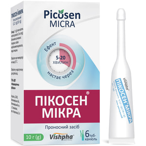 Пикосен Микра гель ректал. 0,12г/10г микроклизма туба-канюля 10г №6