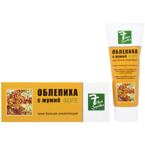 Крем-бальзам для тіла 7HOT Здоров'я Облепиха форте з мумійо ранозаживляючий 75 мл
