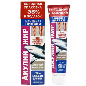 Гель-бальзам для ніг АКУЛЯЧИЙ ЖИР Екстракт п'явки 125 мл