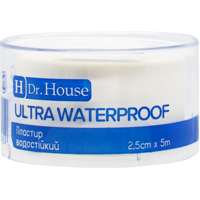 Пластырь медицинский Dr. House (Доктор Хаус) Waterproof водостойкий размер 2,5 см х 5 м 1 шт