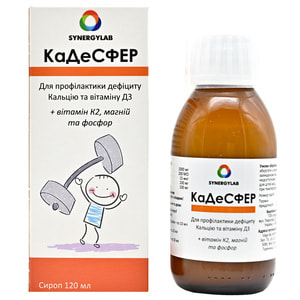 Кадесфер сироп для профілактики дефіциту кальцію і вітаміну Д3 флакон 120 мл