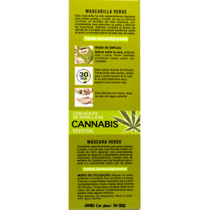 Маска для лица BABARIA (Бабария) зеленая с маслом каннабиса 100 мл