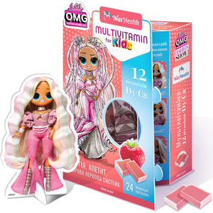 Мультивитамины NATHEALTH (НатХелс) для детей пастилки жевательные со вкусом клубники 24 шт