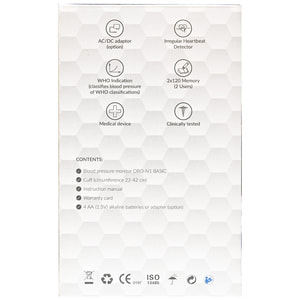 Вимірювач (тонометр) артеріального тиску Oromed (Оромед) модель ORO-N1 Basic автоматичний