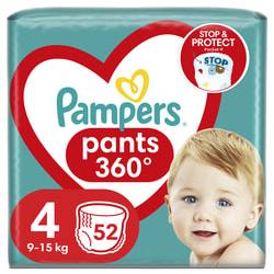 Подгузники - трусики для детей PAMPERS Pants (Памперс Пантс) Maxi (Макси) 4 от 9 до 15 кг джамбо упаковка 52 шт NEW
