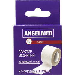 Пластырь медицинский Angelmed (АнгелМед) на бумажной основе 2,5 см х 500 см 1 шт