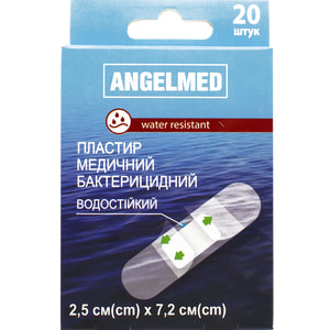 Пластырь бактерицидный Angelmed (АнгелМед) на водостойкой основе размер 25мм х 72мм 20 шт