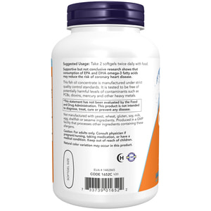 Омега-3 NOW (Нау) Omega-3 1000 mg Підтримка серця капсули флакон 200 шт