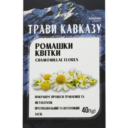 Травы Кавказа Фиточай Ромашки цветки улучшают процессы пищеварения и метаболизма пачка 40 г Solution Pharm