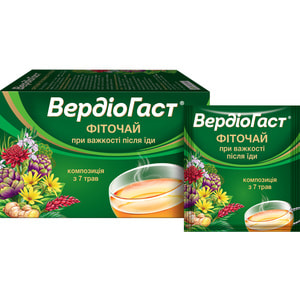 Вердиогаст фиточай при тяжести после еды в индивидуальных фильтр-пакетах по 1,5 г упаковка 20 шт