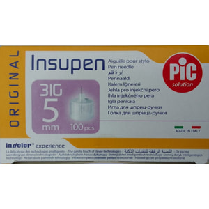 Иглы для инсулиновых шприц-ручек INSUPEN (Инсупен) Original размер 31G x 5 мм (0.25 мм x 5 мм) 100 шт