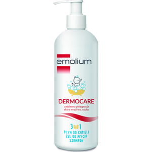 Средство для тела Эмолиум для купания 3 в 1 гель для душа, шампунь и пена для ванны 400 мл