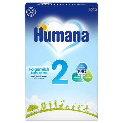 Суміш суха молочна HUMANA (Хумана) 2 з пребіотиком галактоолігосахаридами для дітей від 6 до 12 місяців 300 г NEW