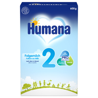 Смесь сухая молочная HUMANA (Хумана) 2 с пребиотиком галактоолигосахаридами для детей от 6 до 12 месяцев 600 г NEW