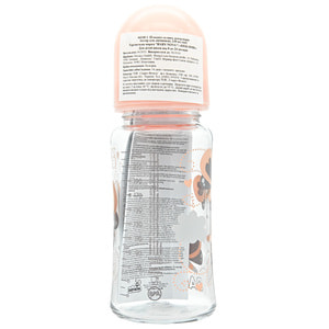 Бутылочка для кормления BABY-NOVA (Беби нова) Декор стеклянная с широким горлышком для девочки 230 мл