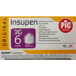 Иглы для инсулиновых шприц-ручек INSUPEN (Инсупен) Original размер 31G x 6 мм (0.25 мм x 6 мм) 100 шт