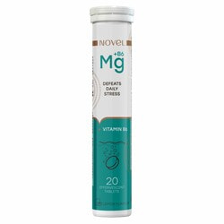Вітаміни NOVEL (Новел) Magnesium+B6 таблетки шипучі підтримки нервної системи і захисту від щоденного стресу упаковка 20 шт