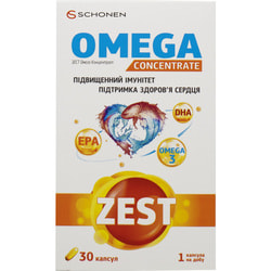 Витамины ZEST (Зест) Omega Concetrate (Омега Концентрат) капсули 30 шт