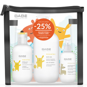 Набор детский BABE LABORATORIOS (Бабе Лабораториос) Гигиена и уход Гель для душа 500 мл + Молочко для тела 200 мл + Шампунь для волос 100 мл