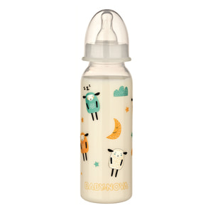 Пляшечка для годування BABY-NOVA (Бебі нова) Декор пластикова універсальна нічна 240 мл