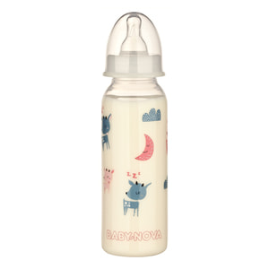 Пляшечка для годування BABY-NOVA (Бебі нова) Декор пластикова для дівчинки нічна 240 мл