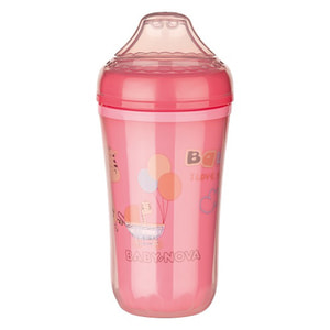Термочашка BABY-NOVA (Беби нова) с силиконовой насадкой цвет розовый 250 мл