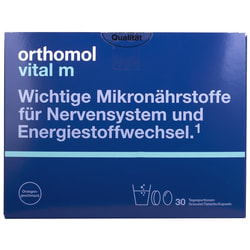 Ортомол Витал М (Orthomol Vital M) витаминный комплекс для мужского здоровья гранулы апельсин + таблетки + капсулы на курс приема 30 дней