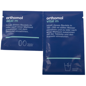 Ортомол Вітал М (Orthomol Vital M) вітамінний комплекс для чоловічого здоров'я гранули апельсин + таблетки + капсули на курс прийому 30 днів