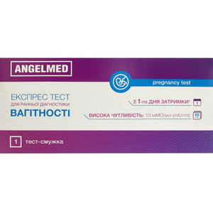 Тест-полоска для определения беременности Angelmed (АнгелМед) (10 мМЕ/мл) розовая 1 шт