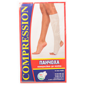 Чулок компрессионный с швом для лечения венозной недостаточности и лимфостаза до колена CRUS PHARM (Крас Фарм) класс ІІІ размер 3