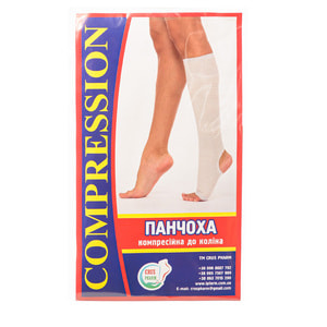 Чулок компрессионный с швом для лечения венозной недостаточности и лимфостаза до колена CRUS PHARM (Крас Фарм) класс ІІІ размер 6