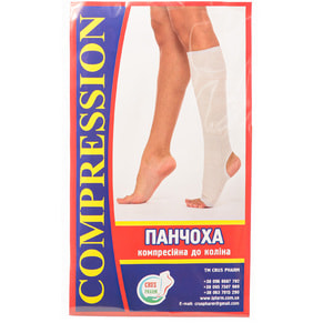 Чулок компрессионный с швом для лечения венозной недостаточности и лимфостаза до колена CRUS PHARM (Крас Фарм) класс ІІІ размер 5