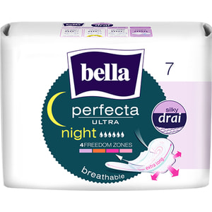 Прокладки гигиенические женские BELLA (Белла) Perfecta Ultra Night Silky Drai (Перфект ультра найт силк драй) 7 шт