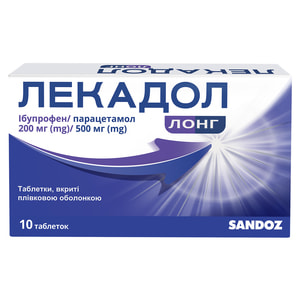 Лекадол Лонг табл. в/о 200мг/500мг №10