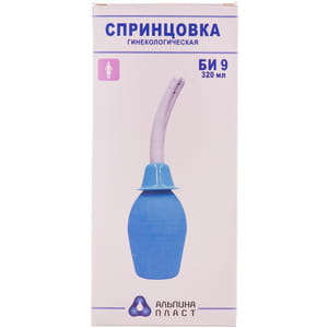 Спринцовка поливинилхлоридная  тип БИ гинекологическая ирригационная Альпина с мягким наконечником №9 (320мл)